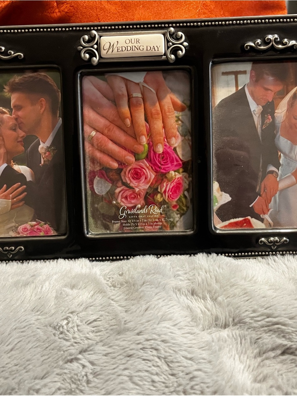 Our Wedding Day Black Triple Picture Frame